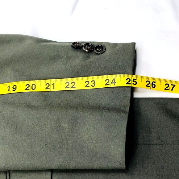 Brooks Brothers Vintage Sport Coat Canvas Cotton Khaki Green Gray 44 Blazer - Picture 10 of 14